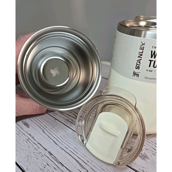 Stanley 11 oz Stainless Steel Swirl Wine Tumbler Cream Gloss - Set of 2 - Picture 5 of 5